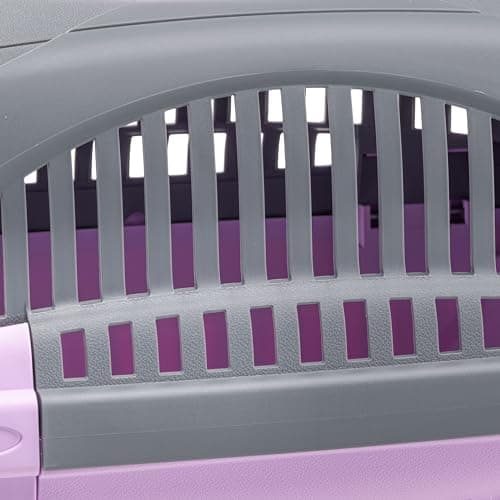 Ferplast Caisse de Transport Chat RIDER, Cage de Transport Chiens Petits et Chats jusqu'à 7 kg, Porte Transparente Antichoc, Fentes d'aération, Boite Panier Transport, 34 x 50,7 x h 30 cm, Rose - Image 6