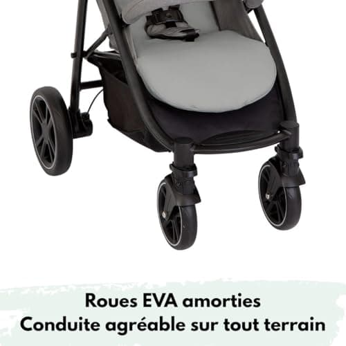 Graco EezeFold DLX - Compact Lightweight Stroller | One Hand Folding, 4 Wheel Suspension, Lying Position, Large Basket - Lunar Grey - Image 8