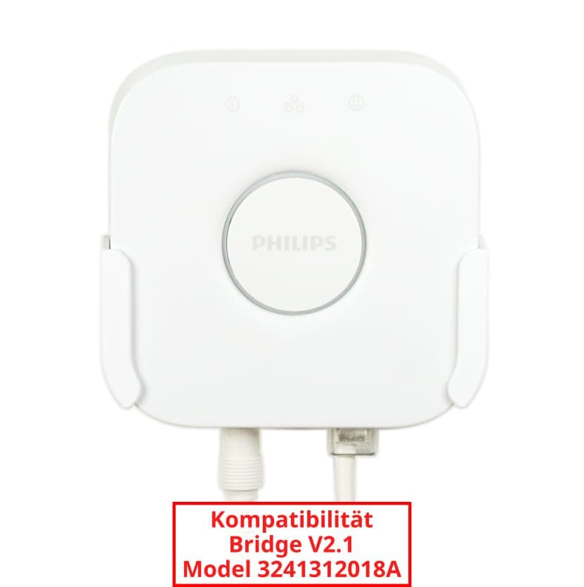 Wall mount for Philips Hue Bridge V2.1 - white - Sturdy bracket with secure hold to insert - Free cable management - Mounting material included - Space-saving wall mounting - Image 4