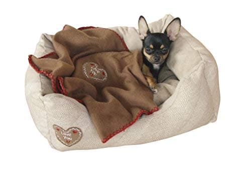 Kerbl Dog and Cat Cuddly Bed Love You 47 x 37 cm Beige - Image 5