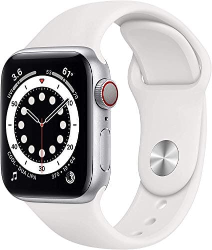 Apple Watch Series 6 (GPS + Cellular, 40 mm) Silver Aluminium Case with White Sport Strap (Refurbished) - Image 2