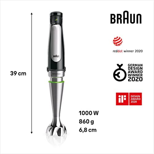 Braun MultiQuick 7 - Deep Blender, SplashControl, ActiveBlade System for Hard Food, Accurate Speed Selection, Blender 1.5L, Chopper, Whisk, Measuring Jug 600ml, 1000W, Black (MQ7087X) - Image 4