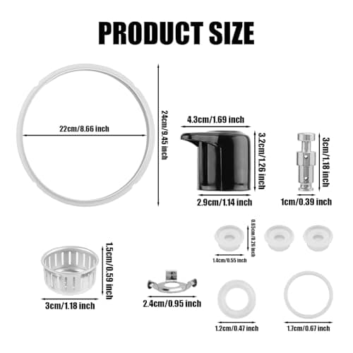 Instant Pot Duo 5-Qt, 6-Qt, 22 and 24 cm Diameter Inner and Outer Silicone Sealing Ring for Pressure Cooker Accessories Kitchen Essentials - Image 3