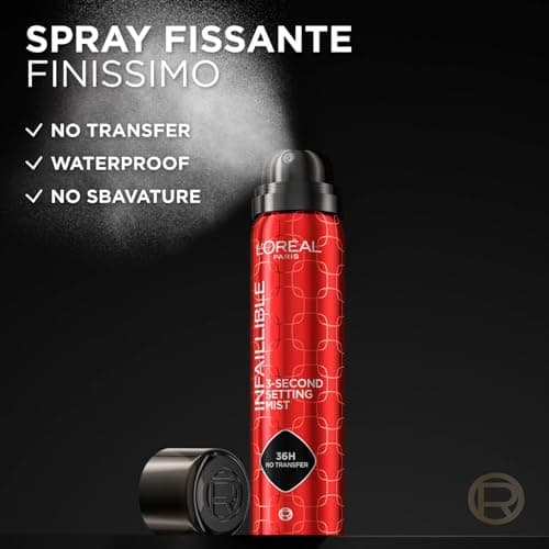 L'Oréal Paris Infallible Face Makeup Fixing Spray 3-Second Setting Mist 36H No-Transfer Waterproof Lightweight Quick Dry Formula Sweat and Water Resistant - 2 Bottles of 75ml - Image 6