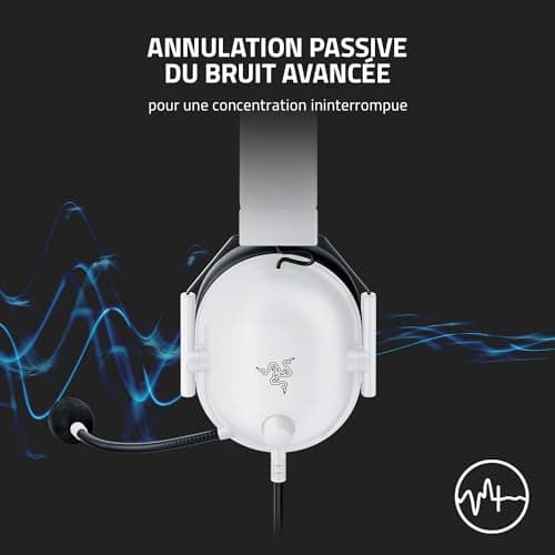 Razer BlackShark V2 X - Multiplatform Esports Gaming Headset (50mm Triforce Speakers, Advanced Passive Noise Cancellation, 7.1 Surround Sound, Cardioid Microphone) White - Image 8