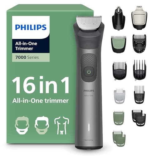 Philips Multigroom série 7000 Tondeuse tout-en-un 16 accessoires – tondeuse pour barbe, cheveux et corps, lames en métal auto-affûtées, 21 hauteurs de coupe (0,5-16 mm), modèle MG7931/15 - Image 3