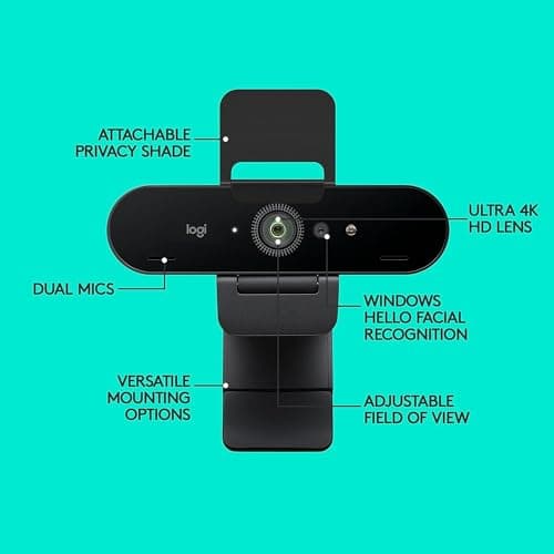 Logitech Brio Stream Webcam - Ultra 4K HD Video Calling, Automatic Light Correction, Streaming, Black - Image 3
