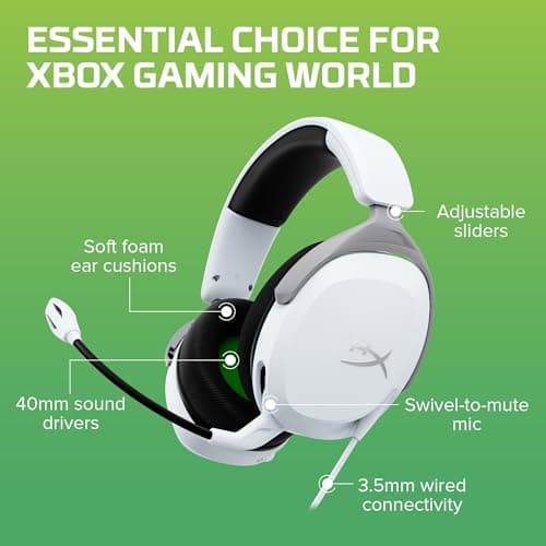 HyperX CloudX Stinger 2 Core Gaming Headset for Xbox, Lightweight Over-Ear Headset with Microphone, Auto Disable Function, 40mm Speakers - Image 8