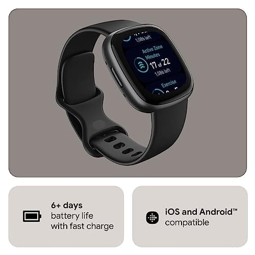 Google Fitbit Versa 4 Montre connectée sport avec GPS intégré et jusqu’à 6 jours d’autonomie de batterie - compatible avec Android et iOS - Image 5