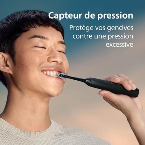 Philips Sonicare DiamondClean 9000, Brosse à dents électrique sonique avec application, capteur de pression, 4 modes de brossage, 3 niveaux d'intensité, verre de charge, noir, pack de deux, HX9914/54 - Image 7