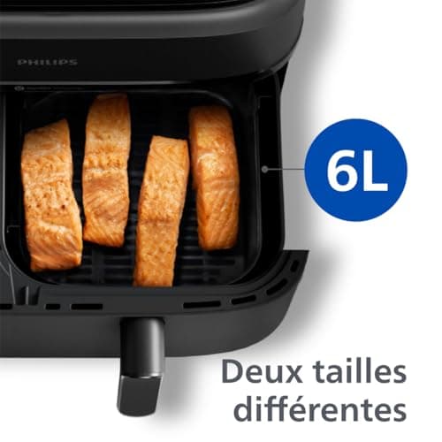 Philips Airfryer Series 3000 – Air Fryer Double Basket, 9L, RapidAir Technology, Up to 90% Less Fat, Energy Saving, HomeID Application, Black (NA350/00) - Image 5
