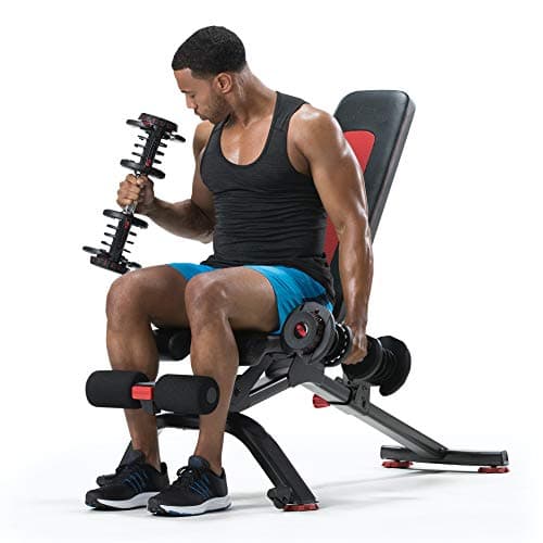 Bowflex 5.1S SelectTech 552i Adjustable Weight Bench & Compact Variable Load Dumbbell (Price for 1 Single Dumbbell Adjustable from 2 to 24 kg), Unisex Adult, Black/Grey/Red - Image 6