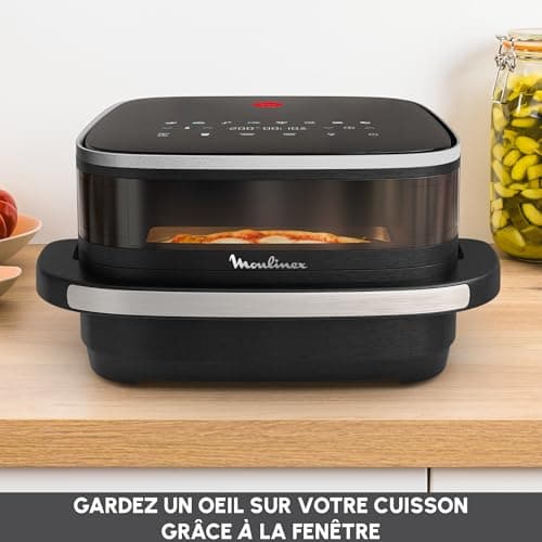 Moulinex Easy Fry XL Surface & Pizza 4L, Air fryer, Extra large cooking surface, Compact, Viewing window, Black, AL4018F0 - Image 8