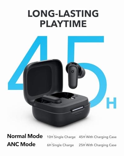 Soundcore Ecouteurs Bluetooth sans Fil P30i by Anker, Écouteurs sans Fil Reduction de Bruit Forte et Intelligente, Basses Puissantes, 45H d'autonomie, Étui 2-en-1 et Support pour téléphone, IP54 - Image 7