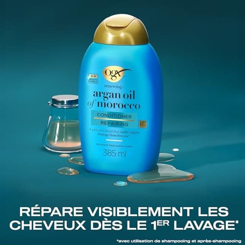 OGX | Moroccan Argan Oil Repair Conditioner (385ml Bottle) - Hair Care for Dry and Damaged Hair - Sulfate Free Conditioner - Image 4