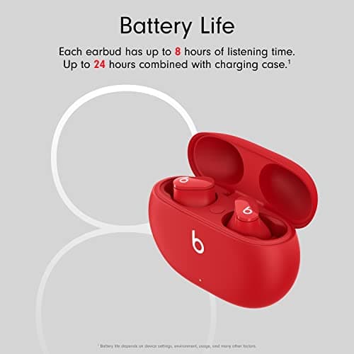 Beats Studio Buds - Full Wireless Noise Cancelling Headphones - Sweatproof Headphones Compatible with Apple and Android Devices - Bluetooth® Technology - Red - Image 6