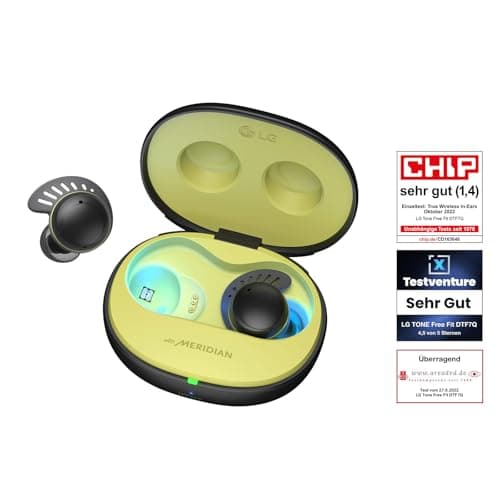 LG Écouteurs Bluetooth Intra-Auriculaires Tone Free Fit DTF7Q avec Technologie sonore Meridian, ANC (réduction Active de Bruit) et UVnano+, Couleur Noire. - Image 7