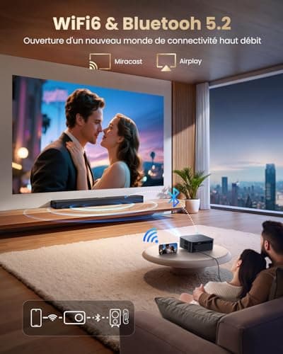 4K Projector 【1500 ANSI/Google TV/Netflix Disney+Official】 4K Auto Focus/Keystone Projector WiFi6 Bluetooth FHD 1080P Native, Voice Control, Overhead Projector 350 Inches Zoom 50% Home Cinema HDMI Arc - Image 7