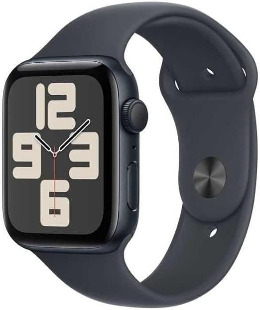 Apple Watch SE (2nd Generation) 44mm GPS Smart Watch with Midnight Aluminium Case and Midnight Sport Strap (S/M) Activity Tracking, Sleep Tracking, Accident Detection, Heart Rate Monitoring - Image 1