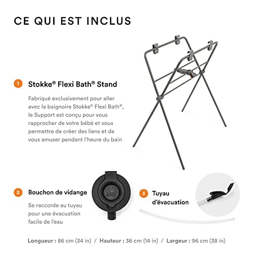 Stokke Flexi Bath Support - Grey - Not Compatible with Flexi Bath XL - Ideal for Newborns up to 10kg - Image 4