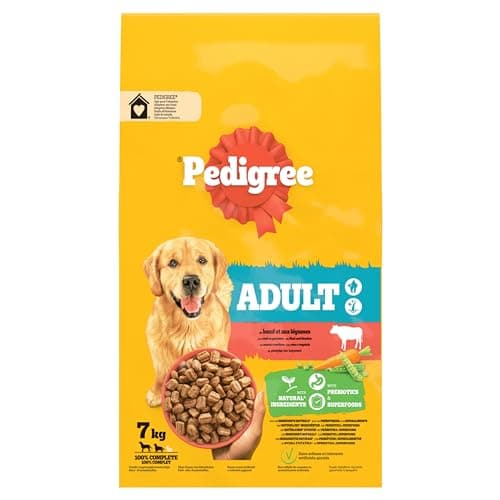 PEDIGREE Adult Food with Beef and Vegetables for Dogs Adult sup10kg 7kg - Image 2