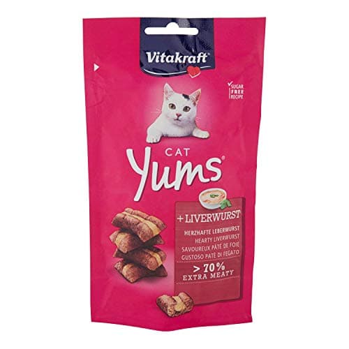 Vitakraft Cat Yums, Soft Cat Snack with Liver Pate Filling in Resealable Bag, No Sugar Added (1 x 40 g) - Image 5