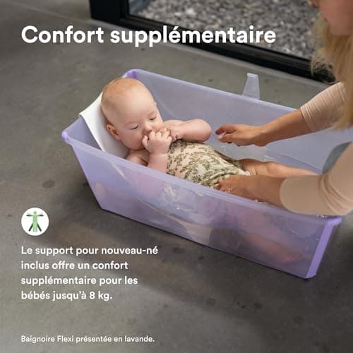 Stokke Flexi Bath (White) + Newborn Support + Flexi Bath Support - Ideal for Newborn and Baby Up to 48 Months - Foldable, Durable and Easy to Store - Image 5