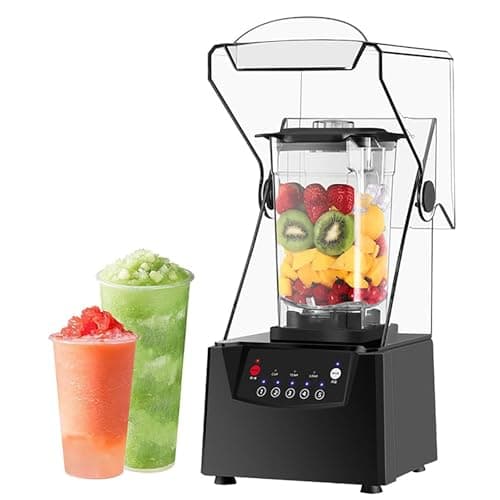 Mélangeur Commercial 2L 2200W Smoothie Maker,Haute Vitesse avec Enceinte sonore Quiet Shield,5 préréglages pour Shakes et Smoothies,Machine à mélanger 17000rpm - Image 3