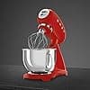 Smeg, SMF03RDEU Pastry Processor, 10 Speed Levels, Step-On Function, Bowl 4.8 L, Safety Motor Lock, 3 Beaters, Hook and Lid Supplied, 800 W, Red - Image 6