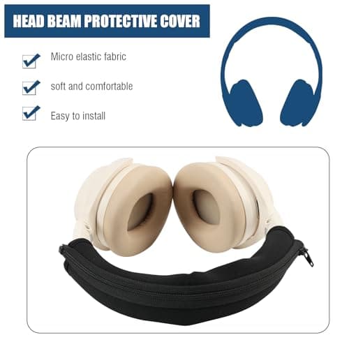 Padded Headband Cover for Sony Headphones - Compatible with MDR1A, MDR-1ADAC, MDR-1ABT, MDR-1AM2, MDR1RNC and Other Models - Comfort and Durability (Black) - Image 4