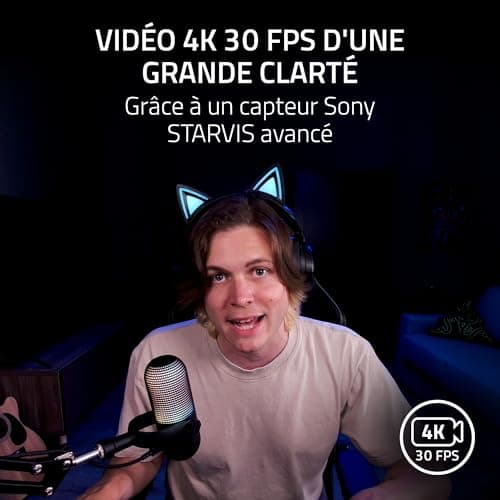 Razer Kiyo V2 - 4K @ 30 IPS Webcam with AI Auto Framing - One-Click Image Enhancement - High Dynamic Range - Wide Angle Lens - OBS and Xsplit Compatible | Black - Image 3