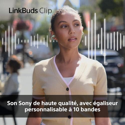 Écouteurs Sony LinkBuds Clip à Oreilles Libres, Conception Confortable à Clipser, 3 Modes d'écoute et Son Riche, Assistant Vocal IA, Commande par tapotement, iOS et Android – Noir - Image 5
