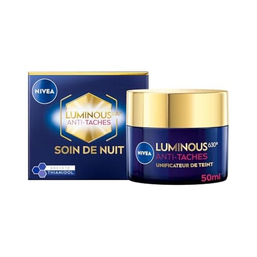 NIVEA Luminous 630 - Soin Nuit Visage Anti-Tache - Unificateur De Teint - Réduit Les Signes De L'Âge - Peau Régénérée - Thiamidol Breveté & Acide Hyaluronique - Tous Types de Peaux - 50 ml - Image 3