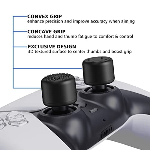 playvital Controller Cap for PS5/PS4, Joystick Caps for Xbox Series/One X S, Cover Stick Analog for Nintendo Switch Pro Controller-Black, Embossed & Studded Dots - Image 6