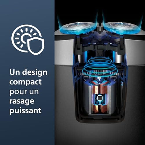 Rasoir portable Philips, rasoir électrique sec et humide, système de lames ComfortCut, têtes flottantes 3D, design compact, batterie puissante, modèle PQ888/06 - Image 8