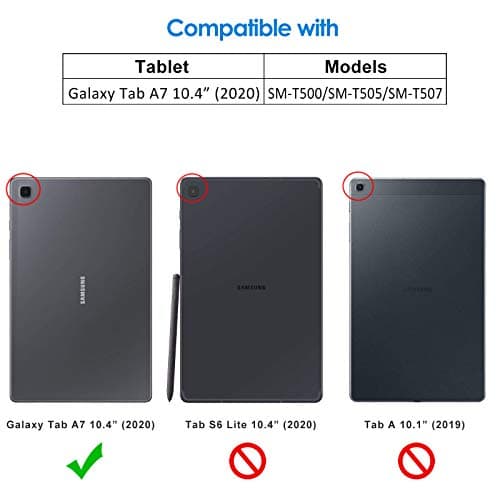 JETech Case for Samsung Galaxy Tab A7 10.4 Inch 2020 (SM-T500/T505/T507), Slim Stand Hard Back Cover Case (Black) - Image 3