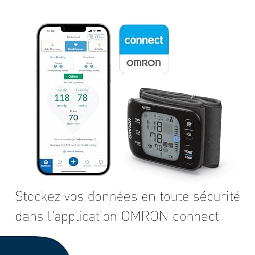 OMRON RS7 Intelli IT Wrist Blood Pressure Monitor with Bluetooth Connection, Compatible with Smartphones, Clinically Validated, Portable, 2 User Memory x 100 Measurements - Image 5