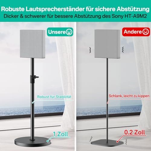 Pair of Speaker Stands for Sony Bravia Theatre Quad HT-A9M2, Height Adjustable, Cable Management (Stand Only) - Image 7
