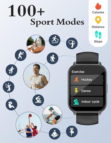 RUIMEN Montre Connectée Homme Femme avec Appel Bluetooth Smartwatch avec Podometre Cardiofrequencemetre Oxymetre Montre Sport pour iPhone Android Etanche IP68 Notification Chronometre Meteo Noir - Image 4