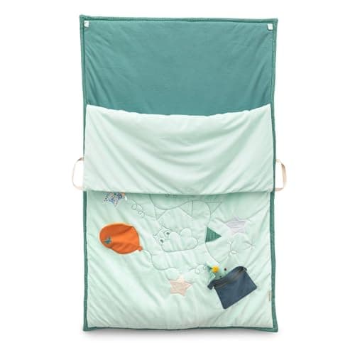 Lilliputiens Play Mat - Sleeping Bag - 2 in 1 Baby Joe the Dragon Mat - Sensory Play Mat and Cozy Sleeping Bag - Interactive Activities, Glow in the Dark Stars - 83463 - Image 4