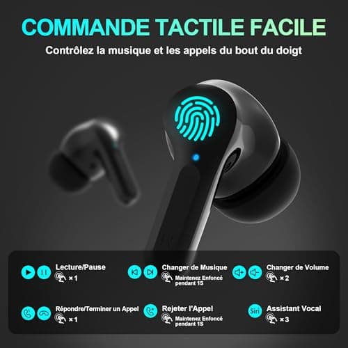 Wireless Bluetooth Headphones, Bluetooth 5.3 Wireless Earphones, Hi-Fi Stereo Sound, 35H Earphones, CVC Noise Reduction USB C Headphones for iOS Galaxy Xiaomi Oppo Android - Image 8