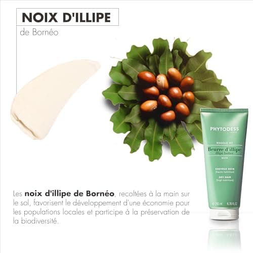 Masque au Beurre d'Illipe - Soin Cheveux Secs 200ml - Haute Nutrition, Réparation et Hydratation Intense - Image 6