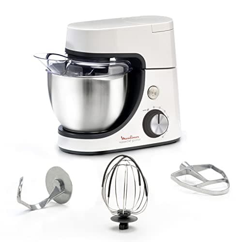 Moulinex Mixer, 4.6 L Bowl Capacity, 8 Speeds + Pulse, Whisk Whisk Technology for Perfect Whipping, Cast Aluminium Mixer and Mixer, 1100 W, Masterchef Gourmet White QA510110 - Image 2