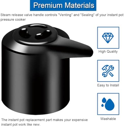 Instant Pot Duo 3, 5, 6 Quart, Duo Plus 3, 6 Quart (QT) Replacement Parts Including Steam Release Handle, Floating Valve & Silicone Caps Accessory Kit - Image 4