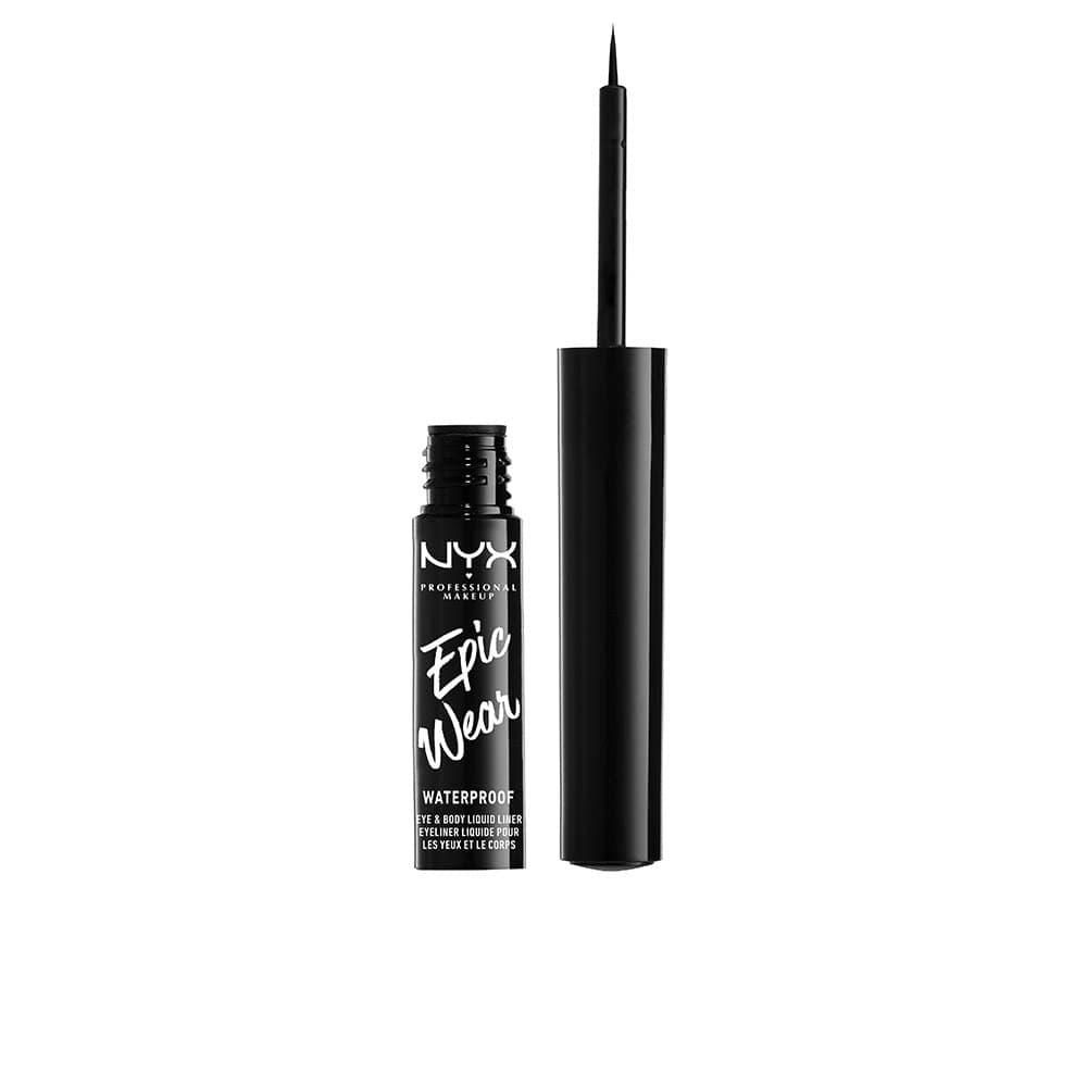 NYX Professional Makeup Eyeliner Liquide Semi-Permanent Epic Wear, Longue Tenue, Waterproof, Maquillage et Body Art Créatif, Fini Mat, Couleur : Noir - Image 3