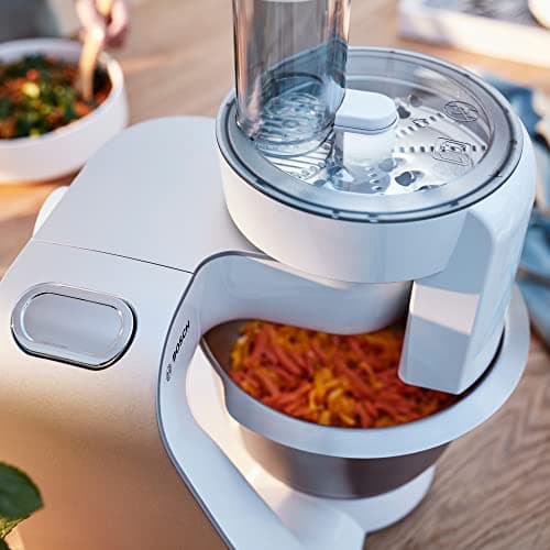 BOSCH MUM58W20 Series 4, Extra Powerful Motor Pastry Processor, 3D Planetary Movement, Mixing Bowl, 7 Speeds + Turbo, 1000 W, White/Silver - Image 7