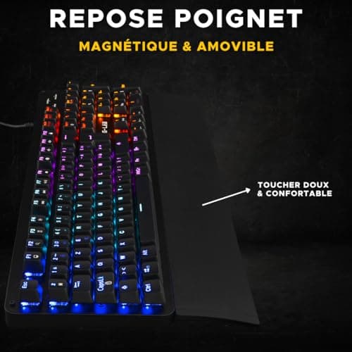 The G-Lab Keyz Carbon Ex Mechanical Azerty Switch Keyboard Blue – RGB LED Backlit Gaming Keyboard, Total Anti-Ghosting, 12 Multimedia Keys – PC/PS5/Xbox – New (Keyz Carbon Ex) - Image 6