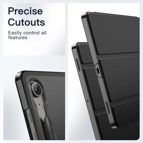 JETech Case for Samsung Galaxy Tab S10 Lite / S10 FE / S9 FE 10.9 Inch, Slim Folio Protective Case Cover with Stand Translucent Trifold Back, Support Charging of S Pen (Black) - Image 7