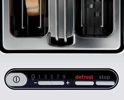 Bosch Grille-pain Styline TAT8611N, grille réchauffe-viennoiseries intégré, fonction ascenseur, fonction décongélation, arrêt automatique, centrage du pain, 800 W, acier inoxydable/blanc - Image 4