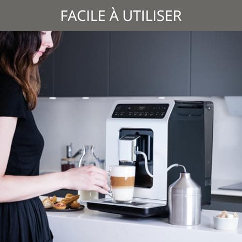 Krups Evidence Coffee Bean Machine, 2 simultaneous cups, OLED screen, 15 pre-recorded drinks, Extra shot for more intensity, Automatic cleaning, Made in France EA891D10 - Image 7